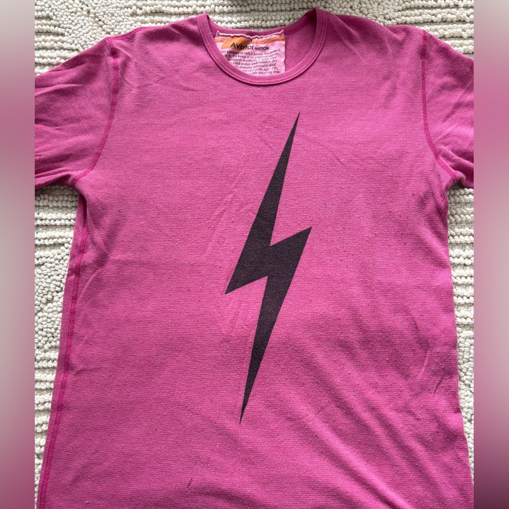 Aviator Nation lightning bolt  Pink L/S